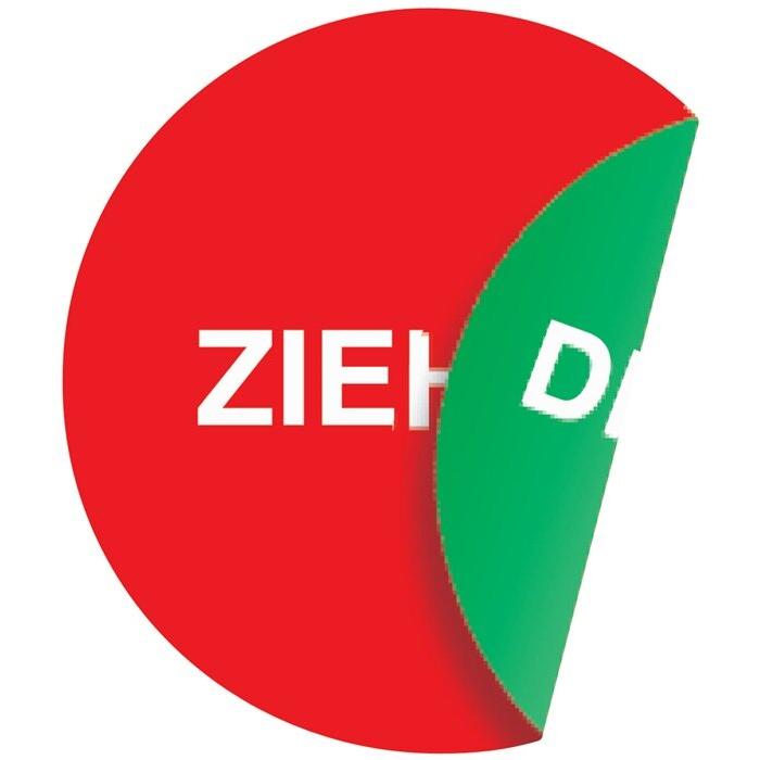 HP Autozubehör, Sicherheitskennzeichnung, Türaufkleber Ø 100 mmLxB Ziehen/Drücken Folie selbstklebend