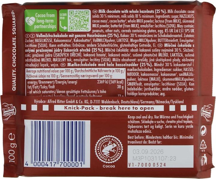 Actual product image Ritter Sport Whole nut (100 g)