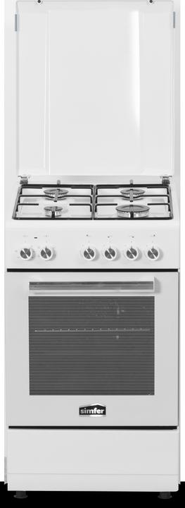 Simfer Cooker 5405SERBB Hob type Gas, Oven type Electric, Baltas, Plotis 50 cm, Electronic ignition
