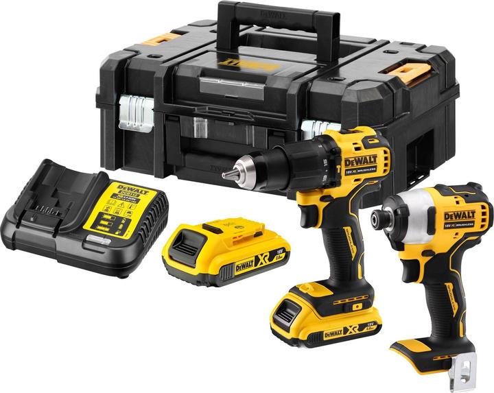 Produktbild DeWalt COMBO KIT 18V 2x2.0Ah EFFEKTREIBER DCD709 + TREIBER DCF809 DCK2062D2T
