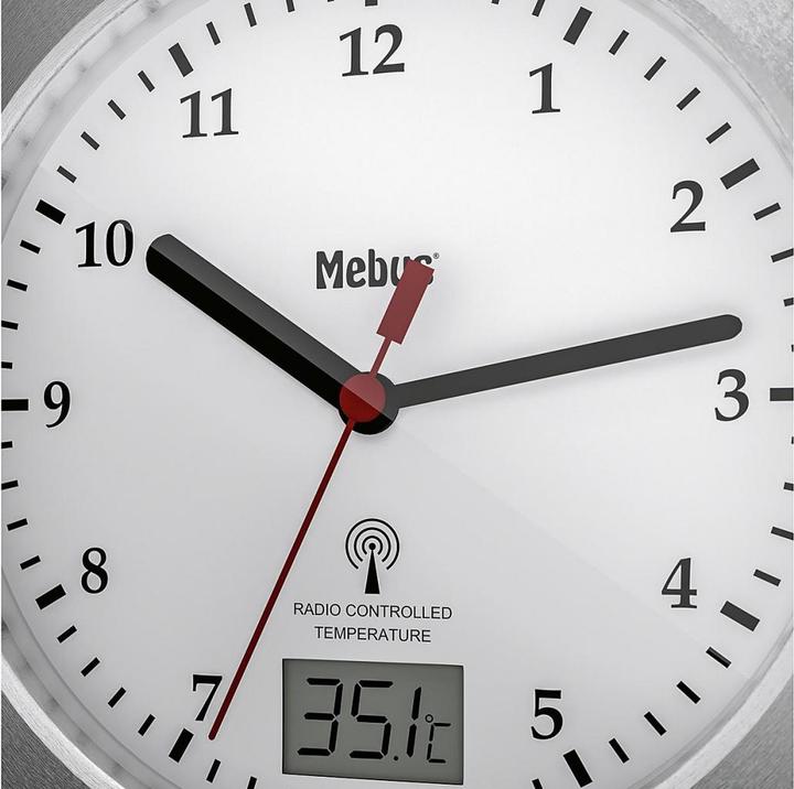 Produktbild Mebus MEB Funkbadezimmeruhr m.SN sil (17 cm)