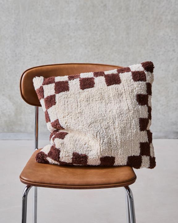 Actual product image House Doctor Cushion cover, HDChess, BrownOff-white (50 x 50 cm)