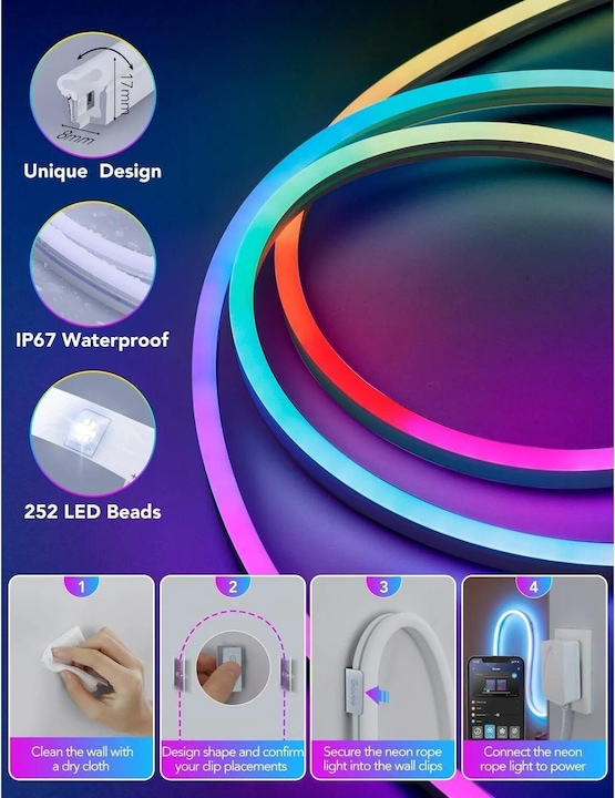 Produktbild Govee RGBIC Neon Rope Light (RGBIC, 200 cm, Indoor)