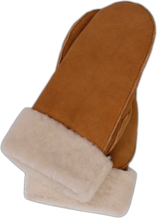Actual product image Cash-Mere Lederfäustlinge mit Lammfell und Manchette (M)