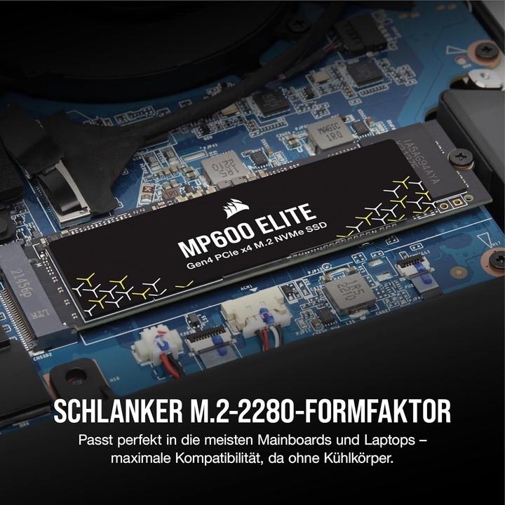 Produktbild Corsair MP600 ELITE 4TB NVMe PCIe M.2 SSD (no heatsink) (4000 GB, M.2 2280)