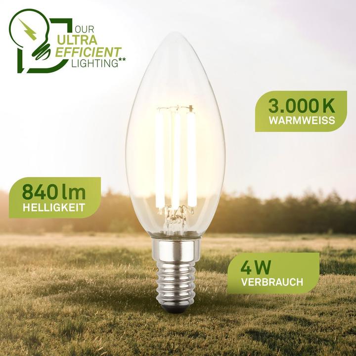 Actual product image Briloner BULB A Ultraeffizientes Leuchtmittel EEK A, E14 Kerze, 2er Set (E14, 840 lm, 2x)