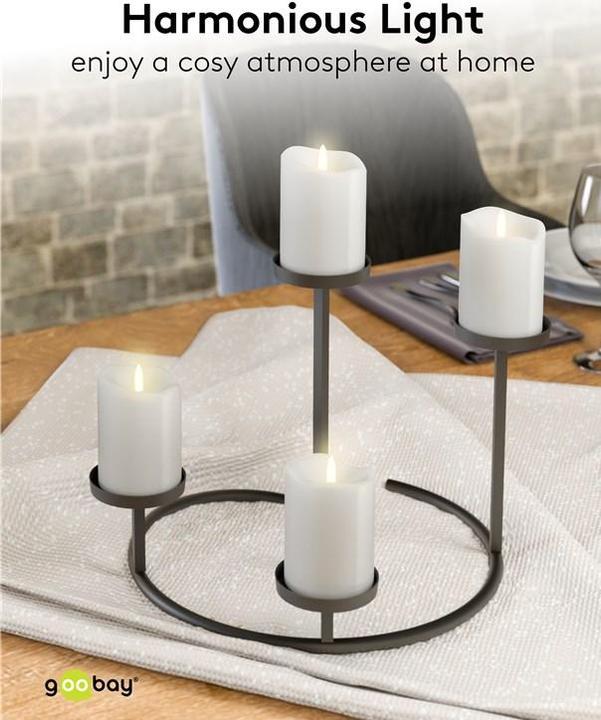 Actual product image Goobay 4er-Set LED-Echtwachskerzen, weiss (4 x)