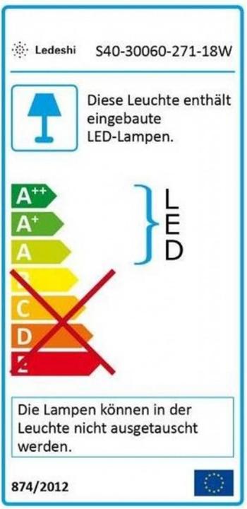 Label énergétique Ledeshi SLICE CIRCLE III blanc (1100 lm)