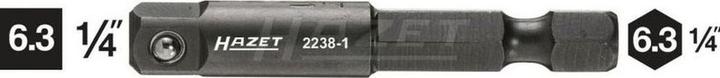 Produktbild HAZET Adapter 2238-1 ∙ Sechskant6,3 (1/4 Zoll) ∙ Vierkant 6,3 mm (1/4 Zoll)