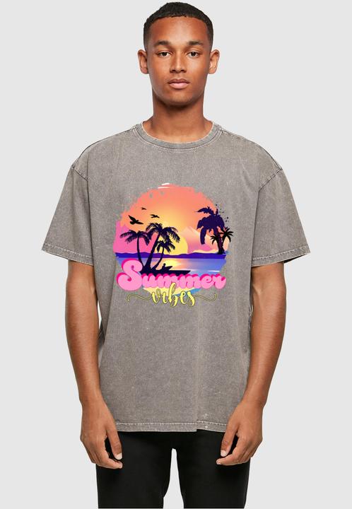 Produktbild Merchcode Summer Vibes Sunset Acid Washed Heavy Oversized Tee - 113629 (XXL)