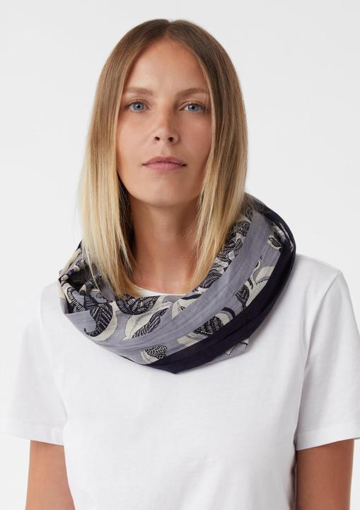 Image du produit Comma Tuch Floral gemusterter Loopschal aus Baumwolle