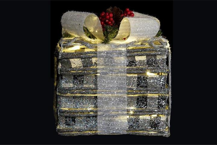 Produktbild DKD Home Decor Leuchtende Dekoration Weiss Rot grün Silberfarben Verschneit LED 25 x 25 x 29 cm (3 Stücke)