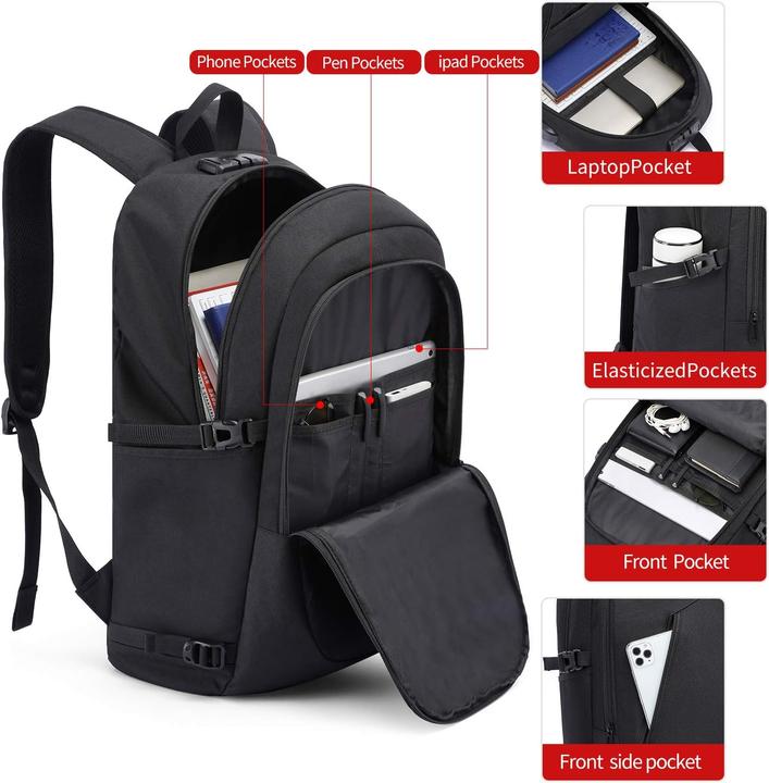 Actual product image Wenig Laptop-Rucksack mit USB-Port, Gepäckgurt