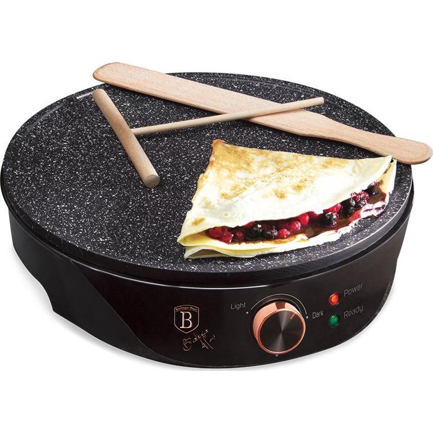 BerlingerHaus Pfannkuchenbäcker Black Rose Collection, Fun Kitchen, Schwarz