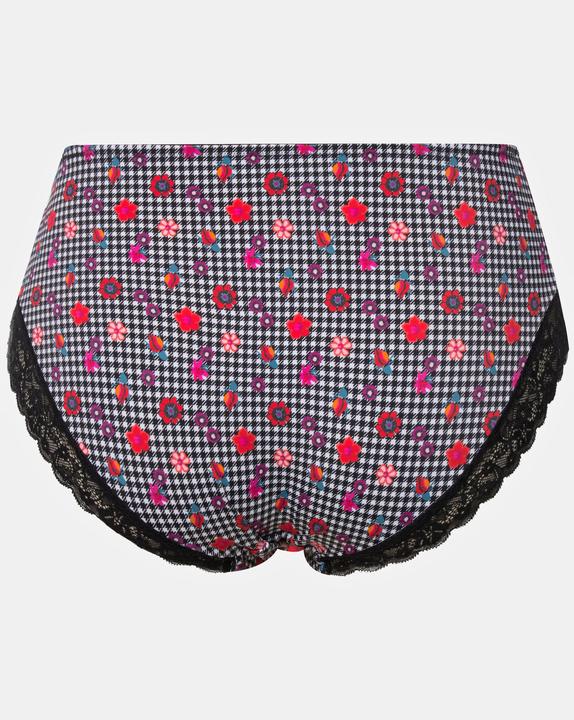 Produktbild Ulla Popken Midislip, Hahnentrittmuster, Blumen, Spitze (58, 60)