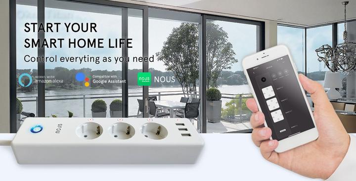 Actual product image Nous A5 Smart Power Strip (3x, CEE 7/3, 1.50 m)
