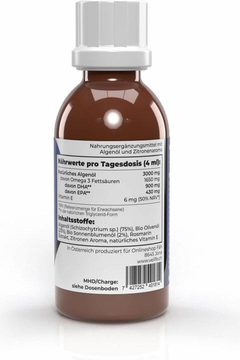 Produktbild VeLife Omega 3 Algenöl vegan 100 ml (1 Stück, Öl, 175 g)