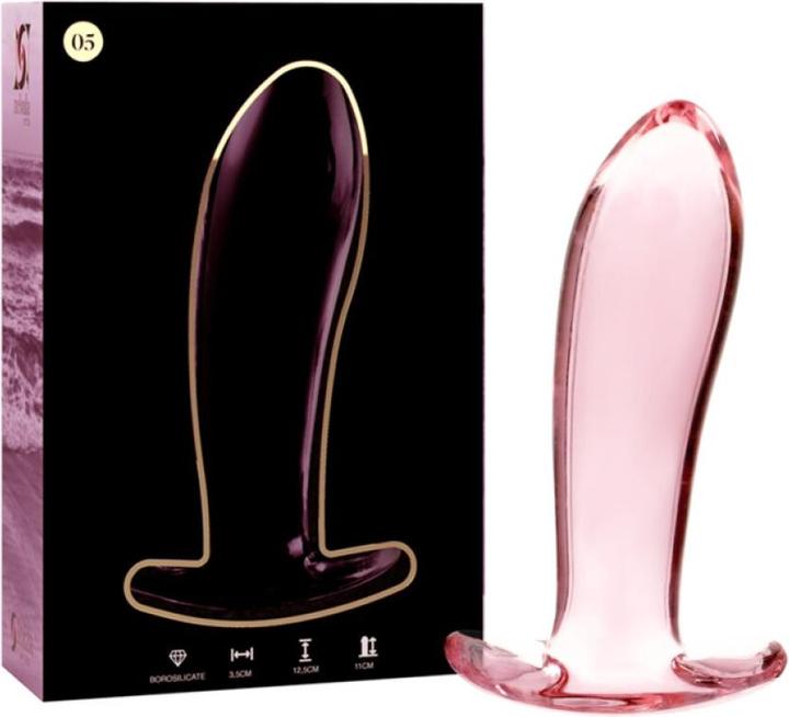 Actual product image Ibiza NEBULA SERIES BY ™ - MODEL 5 ANAL PLUG BOROSILICATE GLASS 12.5 X 3.5 CM PINK