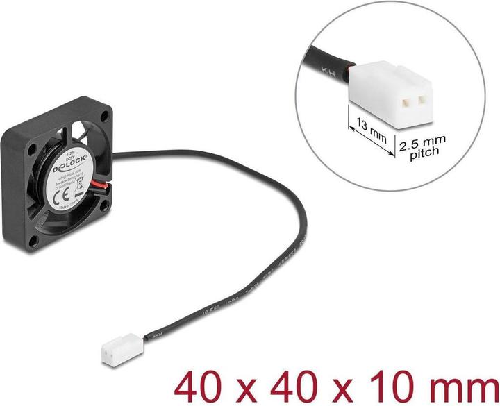 Immagine prodotto Delock Axiallüfter 5 V DC, 40 x 40 x 10 mm schwarz (40 mm, 1 x)