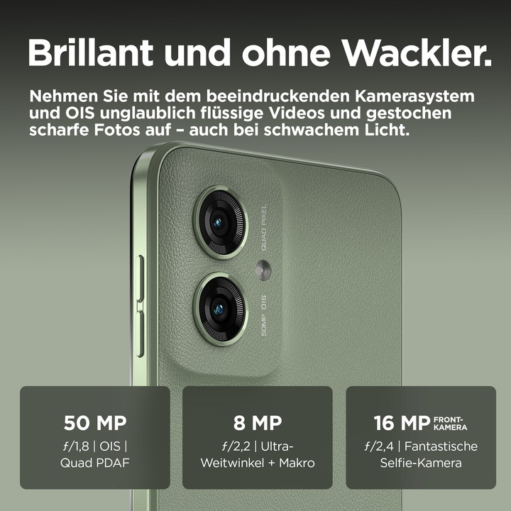 Produktbild Motorola Moto G55 (256 GB, Smoky Green, 6.49", Dual SIM, 50 Mpx, 5G)