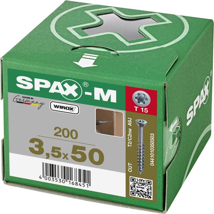 Actual product image Spax Senkkopf T-Star Plus T15 Teilgewinde Cut Wirox (200 Screws per piece, 3.5 x 50 mm)