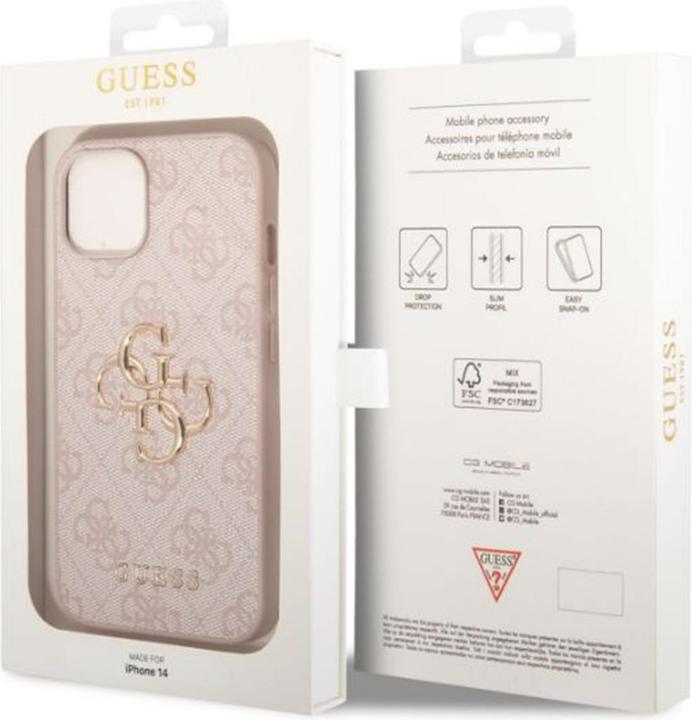 Produktbild Guess GUHCP14S4GMGPI iPhone 14 6,1" różowy/pink hardcase 4G Big Metal Logo (Apple iPhone 14)
