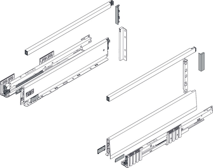 Immagine prodotto Blum Cassetto frontale kit completo Merivobox M/E, per scorrevole di rifiuti, con sospensione, con g