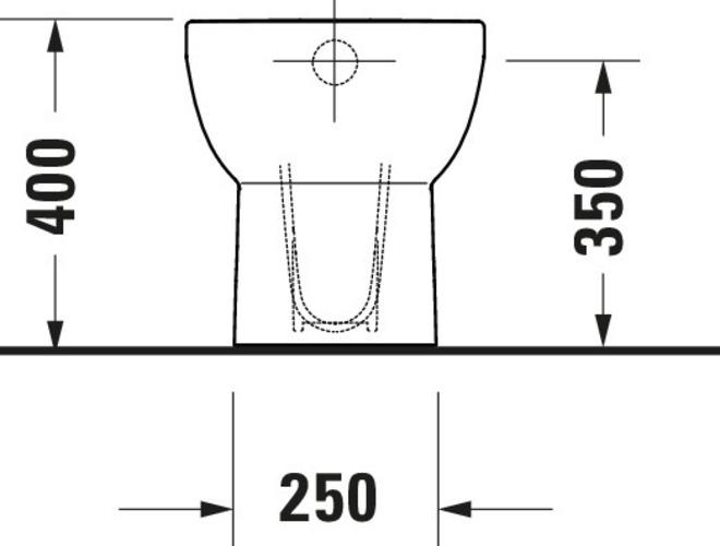 Produktbild Duravit Stand-WC DURASTYLE BASIC RIMLESS tief, 365x560mm, Abgang senkrecht weiss