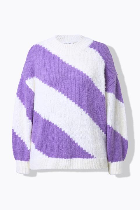 Produktbild Studio Untold Pullover, Oversize Shape, diagonale Blockstreifen (60)