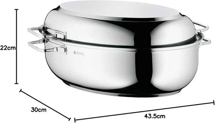 Produktbild WMF Bräter 41x28,5x18cm Deckel Schmortopf 8,5l Einsatz Edelstahl Induktion (Bräter + Schmortopf, 41 x 18 cm)