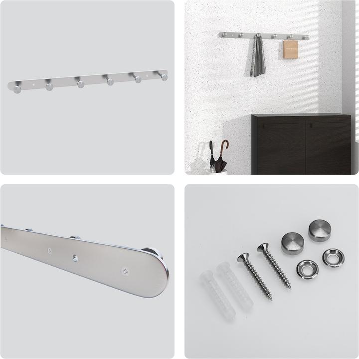 Actual product image Intirilife Coat rail with 6 hooks
