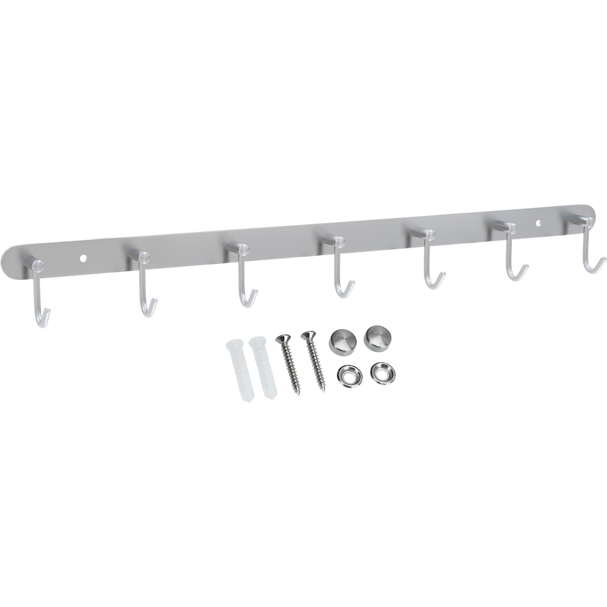 Intirilife, Garderobe + Kleiderhaken, Garderobenleiste mit 7 Haken