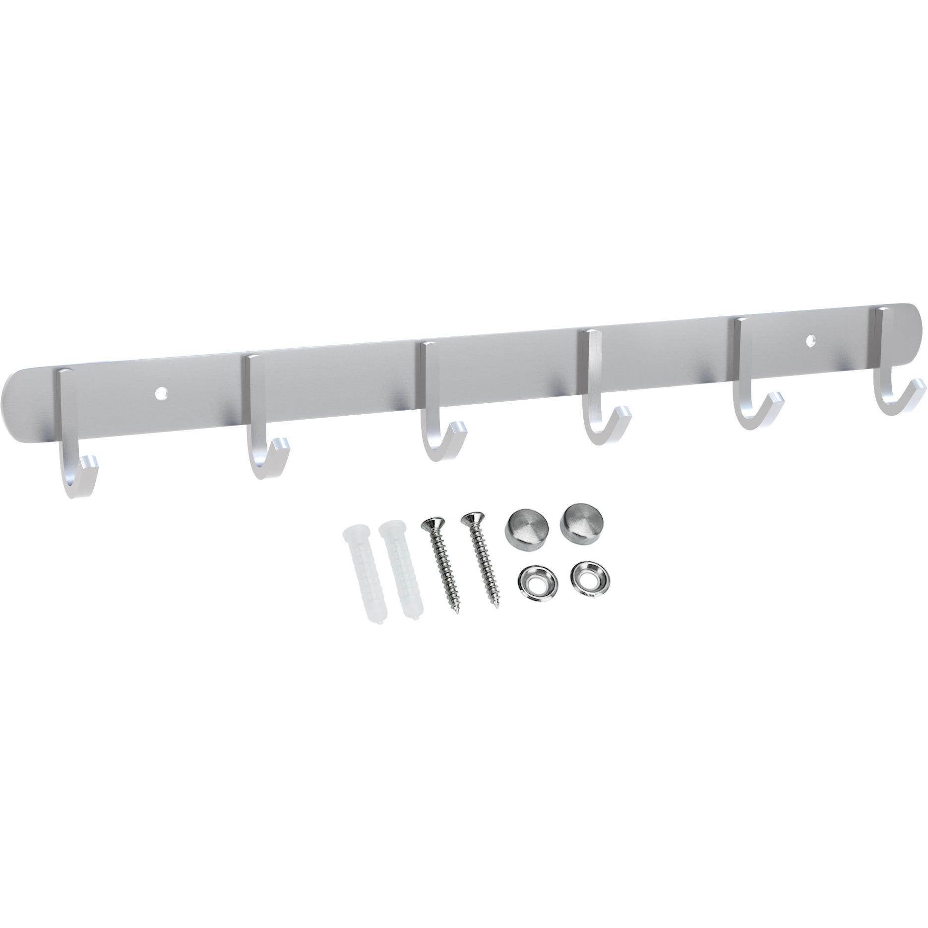 Intirilife, Garderobe + Kleiderhaken, Garderobenleiste mit 6 Haken