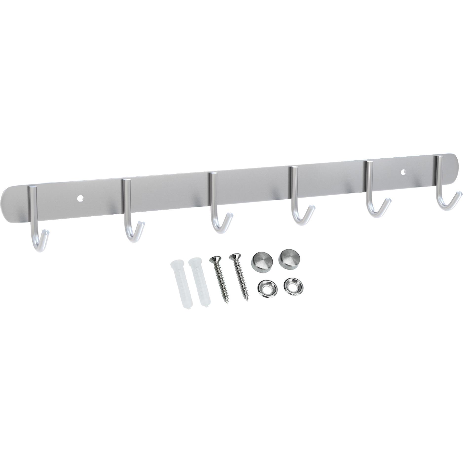 Intirilife, Garderobe + Kleiderhaken, Garderobenleiste mit 6 Haken