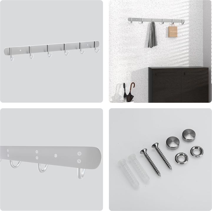 Actual product image Intirilife Coat rail with 6 hooks