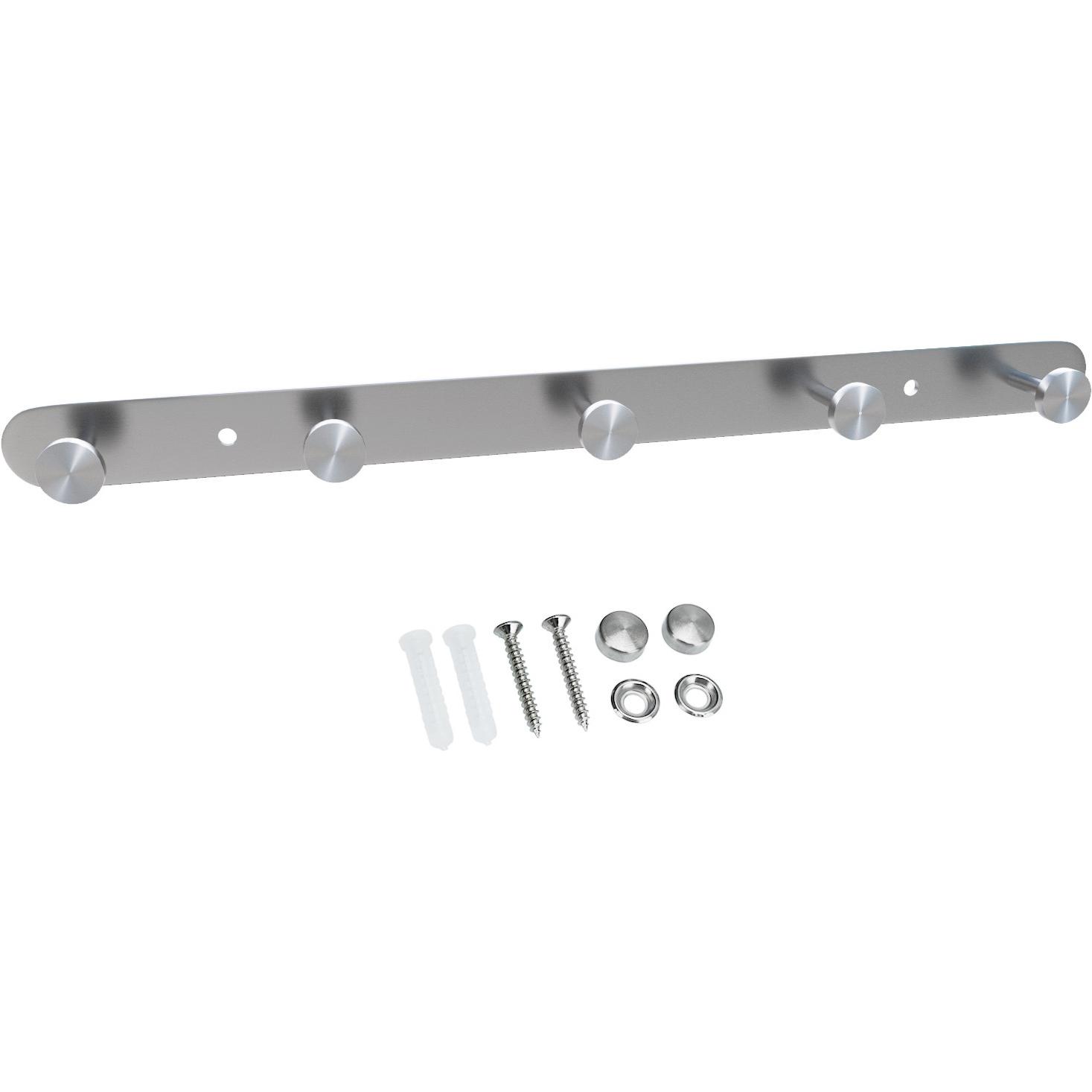 Intirilife, Garderobe + Kleiderhaken, Garderobenleiste mit 5 Haken