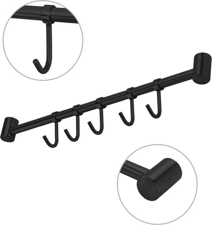 Image du produit Intirilife Barre de suspension en acier inoxydable avec 5 crochets