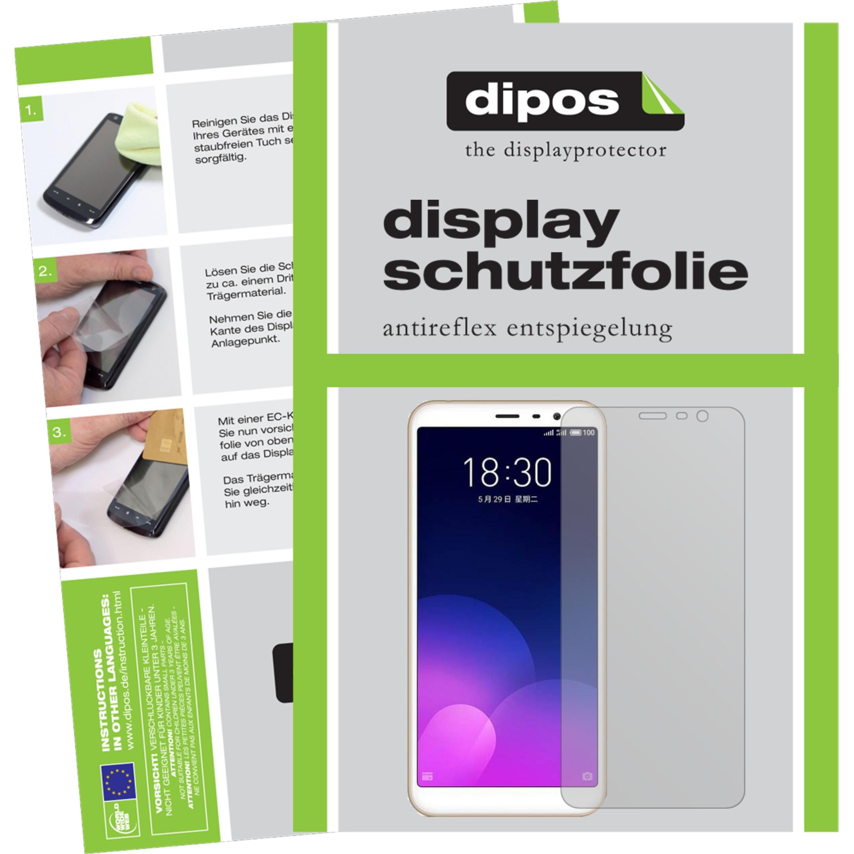 Dipos Displayschutzfolie Antireflex (1 Stück, Meizu M6T), Smartphone Schutzfolie, Transparent