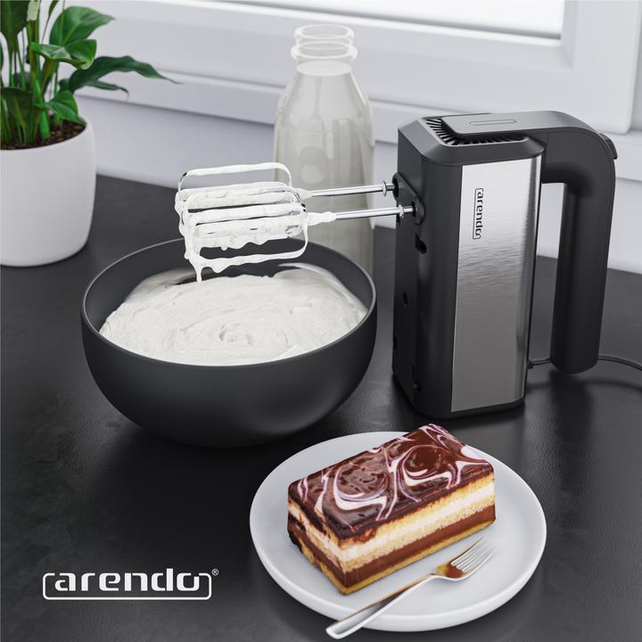 Produktbild Arendo Handmixer, Handrührgerät, 5 Geschwindigkeiten, inkl. 2 Rührbesen & 2 Knethaken, Handrührer 350 W (350 W)