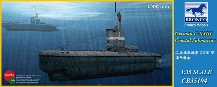 Actual product image Bronco German U-XXIII Coastal Submarine