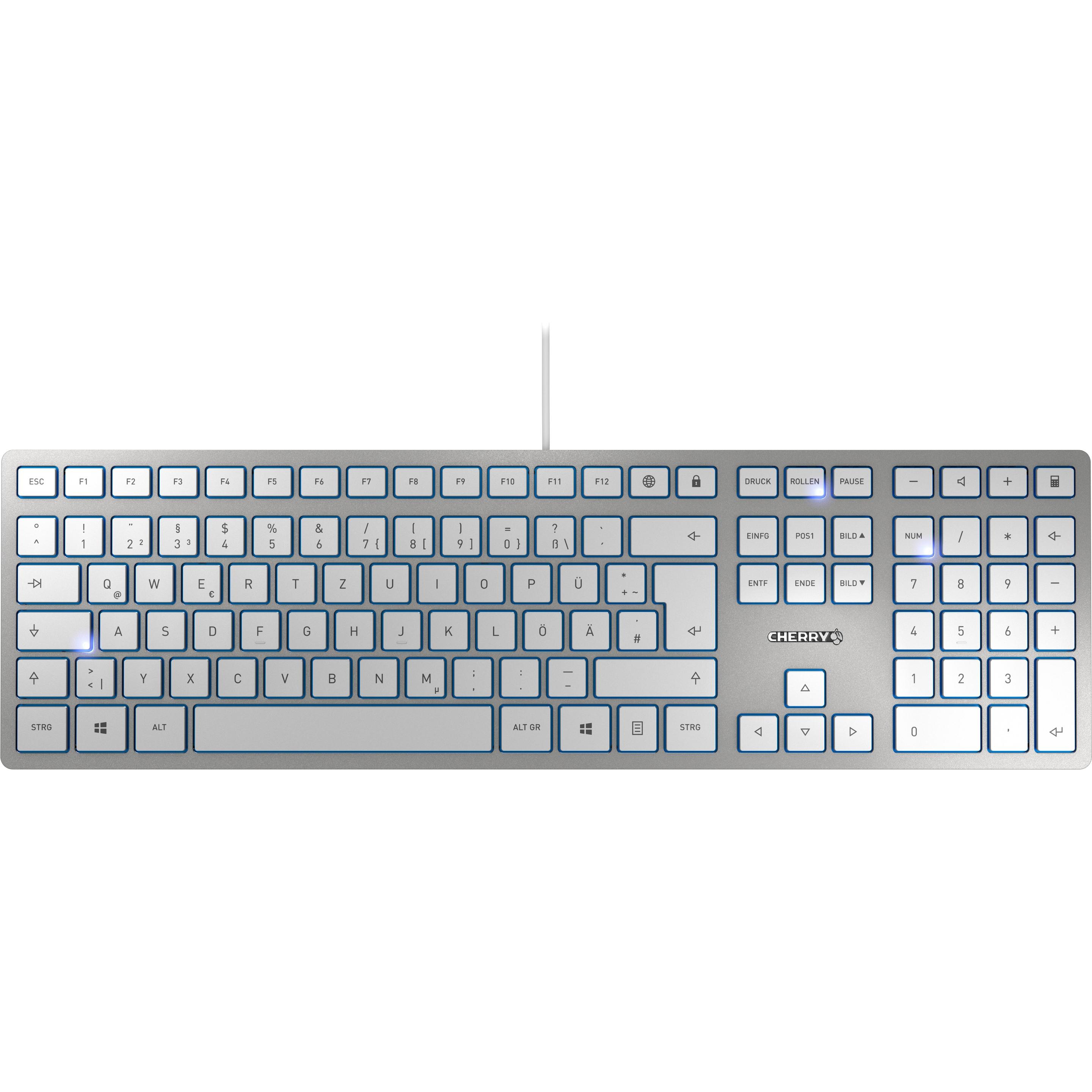 CHERRY KC 6000 (DE, Kabelgebunden), Tastatur, Silber