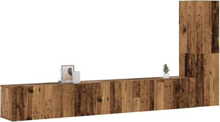 Produktbild vidaXL TV-Wandschränke 3 Stk. Altholz-Optik Holzwerkstoff HiFi-Schrank (30 x 30 x 110 cm)