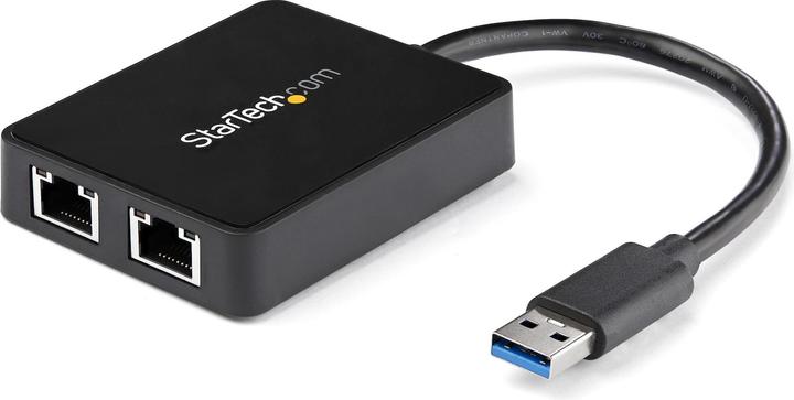 Productafbeelding StarTech USB 3.0 Dual Port Gigabit Nic (USB, RJ45 Gigabit Ethernet (2x))