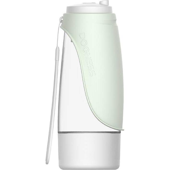 Dogness D10 438ml Reiseflasche + 2-in-1 Tiernapf (hellgrün) (0.44 l), Futternapf