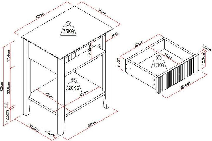 Immagine prodotto Vente-unique Niriva (48 x 35 x 61.50 cm)
