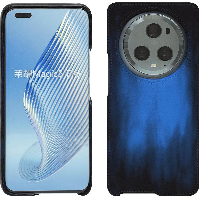 Noreve Lederschutzhülle (Honor Magic5 Pro), Smartphone Hülle, Blau