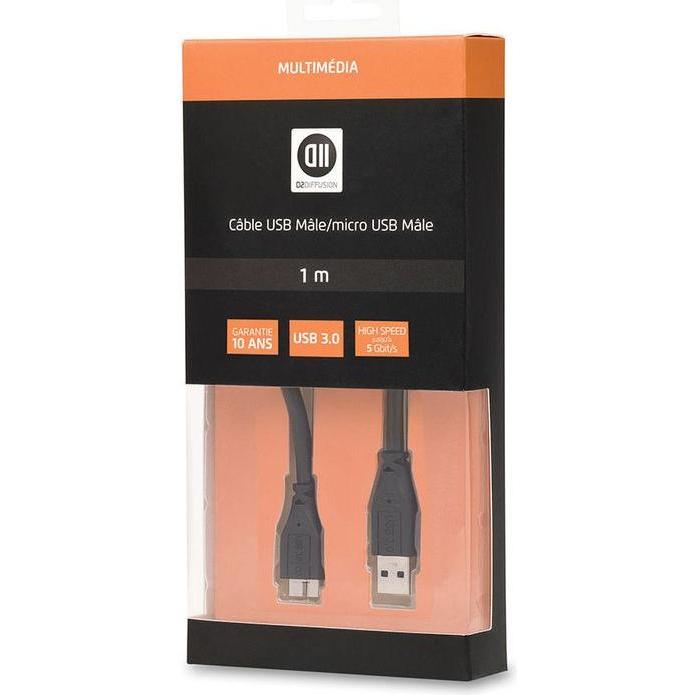 D2 Diffusion C ble USB 3.0 A m le/micro B m le 1M (1 m, USB 3.0), Cavo USB