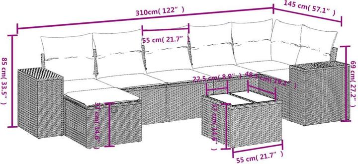 Produktbild vidaXL Garten Sofagarnitur