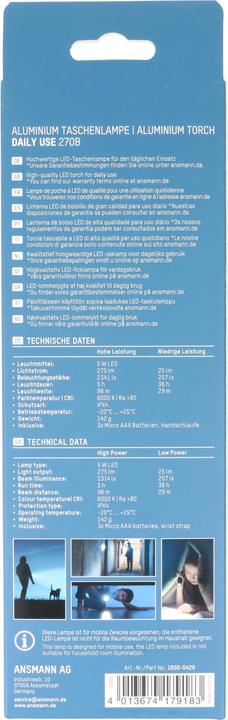 Produktbild Ansmann LED Taschenlampe Daily Use 270B inkl. 3xAAA (13.10 cm, 275 lm)