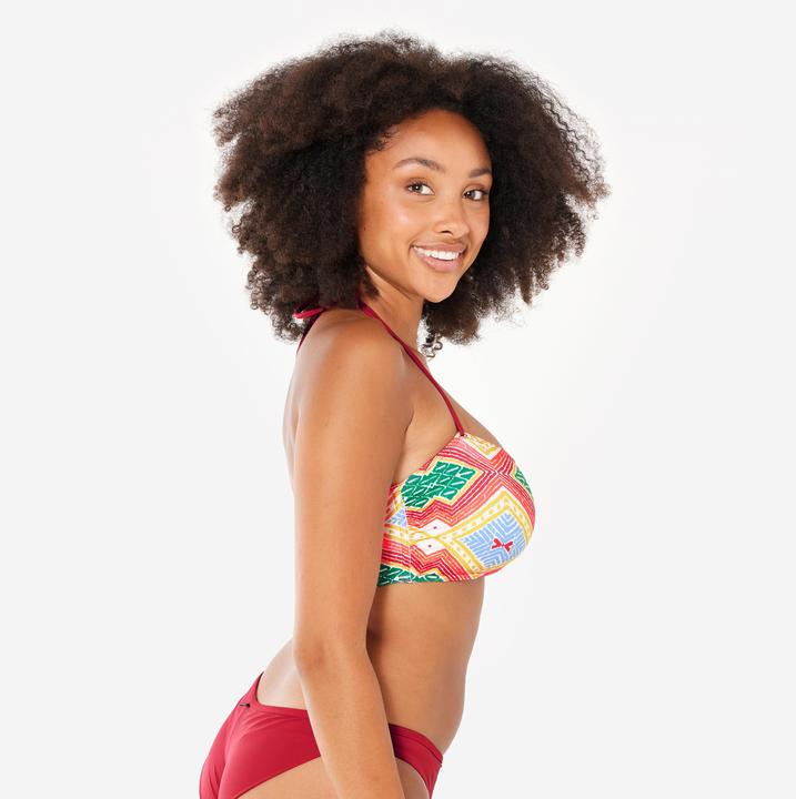 Immagine prodotto Olaian Bikini-Oberteil Damen Bandeau Surfen Lori Sangria rot (80 D)